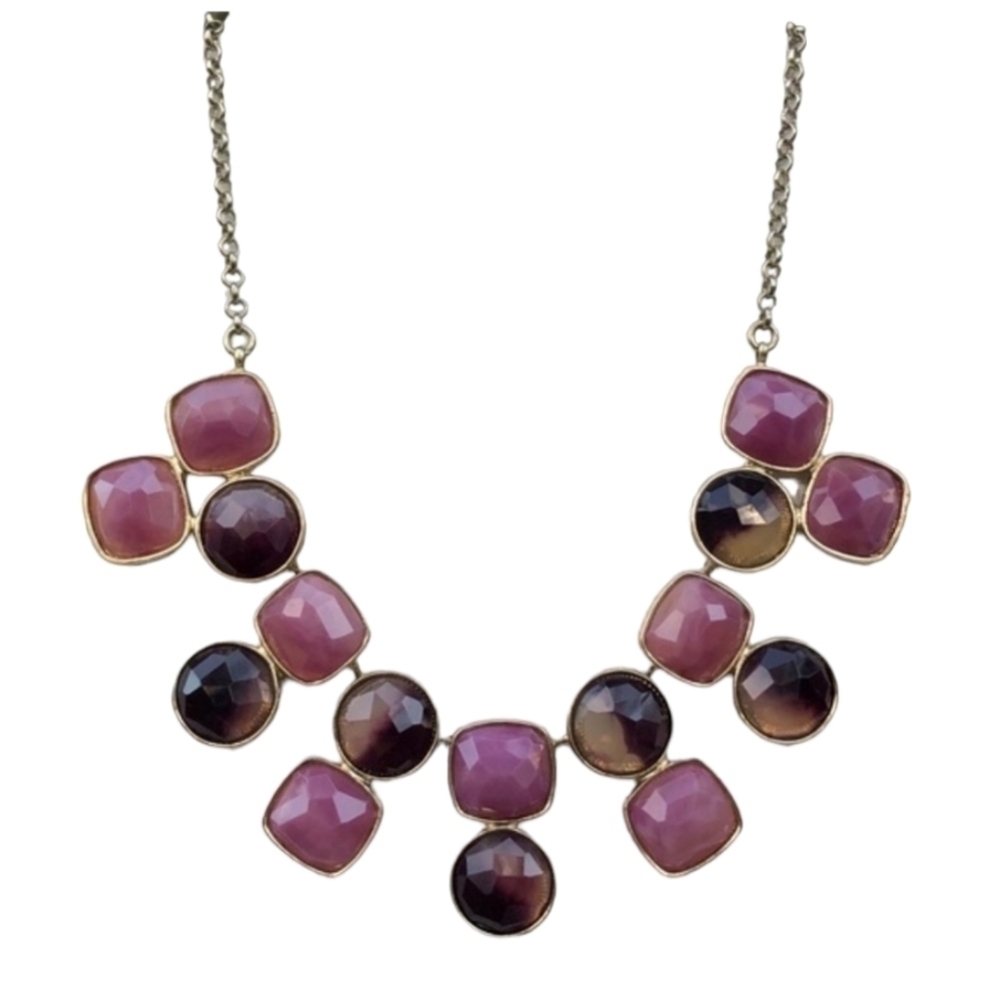 Vintage Trifari Purple & Tortoiseshell Gem Necklace